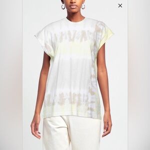 John Elliott Gray and Yellow Cap Sleeve Muscle Tee